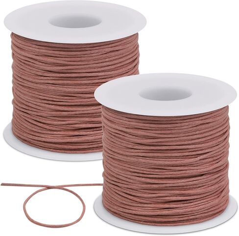 JeogYong 2pcs Waxed Cotton Cord 1mm x 76 Yards, Wax String for Bracelet Making, Waxed Thread Beading Thread for Jewelry Making, Necklace, Beads, DIY Crafts, Macrame Supplies (Red) in Kuwait