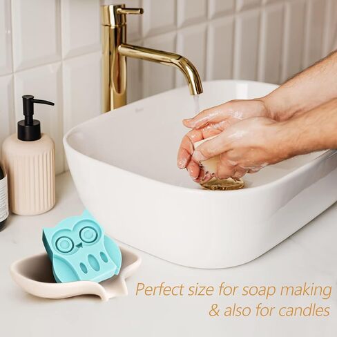 قطعتان من قوالب الشموع لصنع الشموع، قوالب شموع من السيليكون على شكل ديناصور لطين الشمع الجص، قالب الصابون، ديكور المنزل على شكل بومة، قوالب إيبوكسي من الراتنج in Kuwait