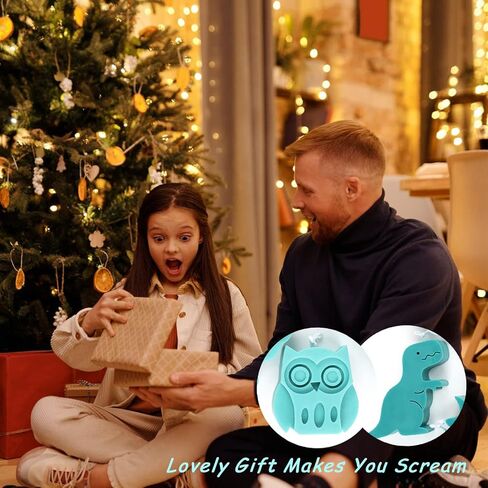 قطعتان من قوالب الشموع لصنع الشموع، قوالب شموع من السيليكون على شكل ديناصور لطين الشمع الجص، قالب الصابون، ديكور المنزل على شكل بومة، قوالب إيبوكسي من الراتنج in Kuwait