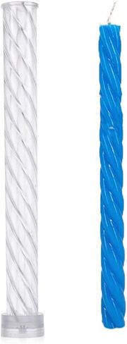 Chris.W Twist Candle Mold 10 Inch, Clear Plastic Spiral Candlesticks Candle Making Mold Supplies-Perfect for Wedding, Dinner Table, Home Decor, Party, Emergency Candles, Chime Candles in Saudi Arabia