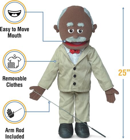 25" Pops, Black Grandfather, Full Body, Ventriloquist Style Puppet in Saudi Arabia