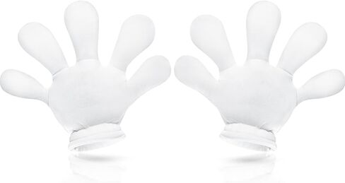 قفازات تنكرية للهالوين بتصميم يدين كرتونية بيضاء جامبو باصابع بيضاء، زي تنكري للهالوين، اكسسوار تنكري لحفلات الهالوين، مقاس S in Kuwait