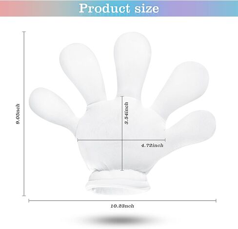 قفازات تنكرية للهالوين بتصميم يدين كرتونية بيضاء جامبو باصابع بيضاء، زي تنكري للهالوين، اكسسوار تنكري لحفلات الهالوين، مقاس S in Kuwait