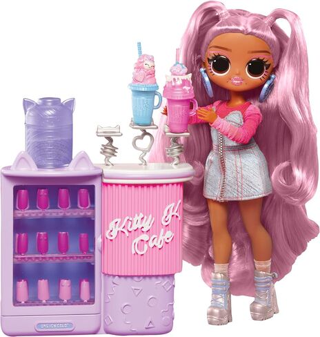 LOL Surprise OMG Sweet Nails – Kitty K Café with 15 Surprises, Including Real Nail Polish, Press On Nails, Sticker Sheets, Glitter, 1 Fashion Doll, and More! – Great Gift for Kids Ages 4+ in Kuwait