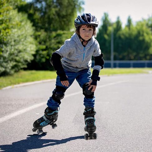 Kids Roller Skates for Boys Adjustable Roller Skates for Men Women Girls with 8 Wheels Lighting for Indoor Outdoor Quad Skates in Kuwait