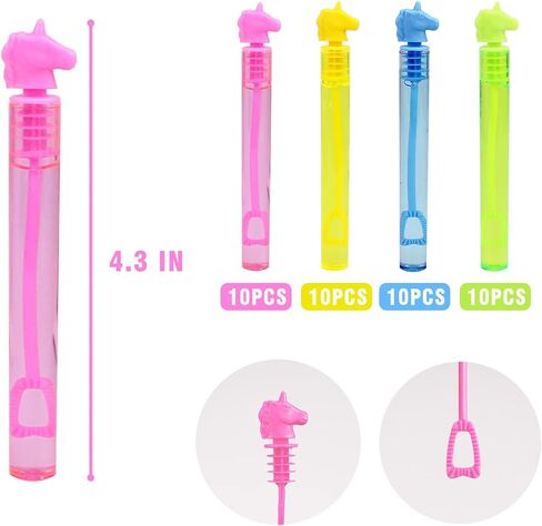 40 PC Bubbles for Kids Party Favors, Unicorn Mini Bubbles Wands, Unicorn Toys Bulk Party Goodie Bag Stuffers Supplies Birthday Bath Time Gifts for Boys Girls in Kuwait