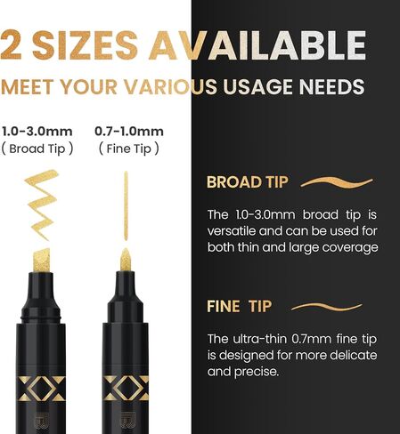 BIGTHUMB 6Pcs Liquid Chrome Paint Markers, Dual Tips DIY Mirror Marker Pen, Oil-based Permanent Chrome Maker, Reflective Waterproof Gloss Metallic Markers for Repairing, Model Painting Art Projects in Kuwait