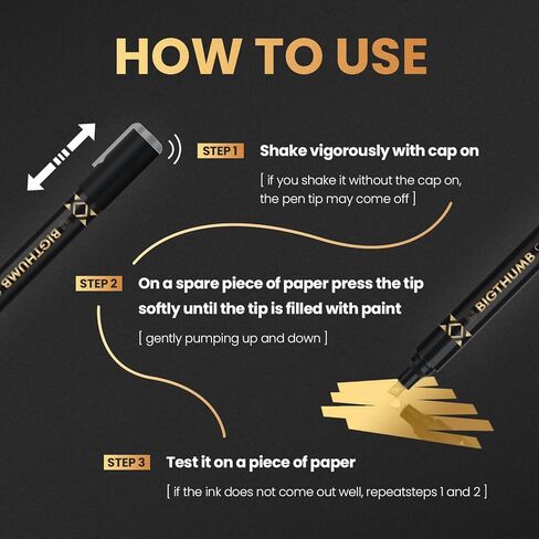 BIGTHUMB 6Pcs Liquid Chrome Paint Markers, Dual Tips DIY Mirror Marker Pen, Oil-based Permanent Chrome Maker, Reflective Waterproof Gloss Metallic Markers for Repairing, Model Painting Art Projects in Kuwait