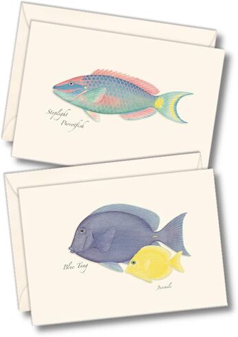 Earth Sky + Water - Reef Fish Assortment Notecard Set - 8 Blank Cards with Envelopes (4 each of 2 styles) in Saudi Arabia