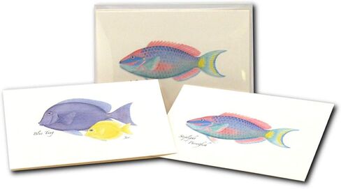 Earth Sky + Water - Reef Fish Assortment Notecard Set - 8 Blank Cards with Envelopes (4 each of 2 styles) in Saudi Arabia