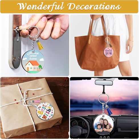 ZOCONE 250 Pcs Rectangle Sublimation Keychain Blanks Bulk, Sublimation Blanks Keychain 2.4in Heat Transfer Blank Keychains, Double Side Keychain with Tassels, Jump Rings, DIY Gift Ornament in Kuwait