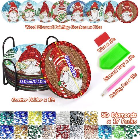 CAMOYAI عيد الميلاد الماس اللوحة الوقايات، التماثيل الماس مجموعات الفن للمبتدئين، 5D الحفر الكامل جوهرة الفن للهدايا وديكور جدار المنزل 12x16 بوصة in Kuwait