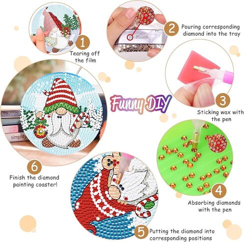 CAMOYAI عيد الميلاد الماس اللوحة الوقايات، التماثيل الماس مجموعات الفن للمبتدئين، 5D الحفر الكامل جوهرة الفن للهدايا وديكور جدار المنزل 12x16 بوصة in Kuwait