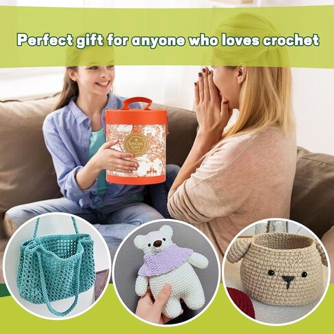 LUNARM Crochet Kit, 70 Piece Crochet Set with Crochet Yarn Crochet Hook Knitting Needles and Crochet Accessories, Crochet Starter Kit with Storage Box for Adults Beginner and Professionals in Kuwait