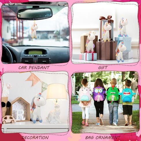 مجموعة الكروشيه للمبتدئين من AUGVO، مجموعة حياكة الكروشيه، مجموعة حيوانات الكروشيه للمبتدئين مع غزل لألياف البوليستر وحيد القرن، وخطافات الكروشيه، فيديو تعليمات خطوة بخطوة، فن الحرف اليدوية DIY in Kuwait