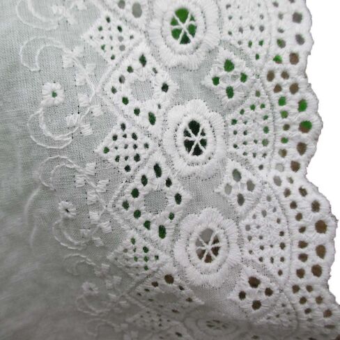 5 ياردات عرض 15.24 سم من القطن الأبيض مطرز قماش الدانتيل لتشذيب ديكور المنزل لوازم الملابس التبعي in Kuwait