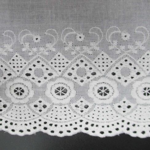 5 ياردات عرض 15.24 سم من القطن الأبيض مطرز قماش الدانتيل لتشذيب ديكور المنزل لوازم الملابس التبعي in Kuwait