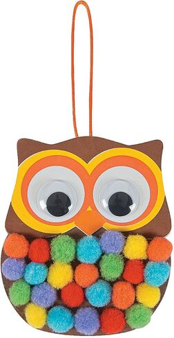 مجموعة أدوات زينة البومة بوم بوم - تصنع 12 قطعة - حرف يدوية للأطفال والأنشطة المنزلية الممتعة in Kuwait