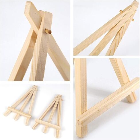 12 حزمة الخشب الصغير عرض حامل 5 بوصة قماش حامل صور صغيرة حامل خشبي للرسم حامل ثلاثي القوائم خشبي طبيعي لعرض اللوحات القماشية الصغيرة، بطاقات العمل، صور الرسم in Kuwait