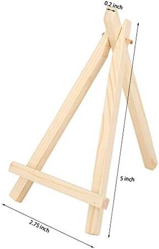 12 حزمة الخشب الصغير عرض حامل 5 بوصة قماش حامل صور صغيرة حامل خشبي للرسم حامل ثلاثي القوائم خشبي طبيعي لعرض اللوحات القماشية الصغيرة، بطاقات العمل، صور الرسم in Kuwait