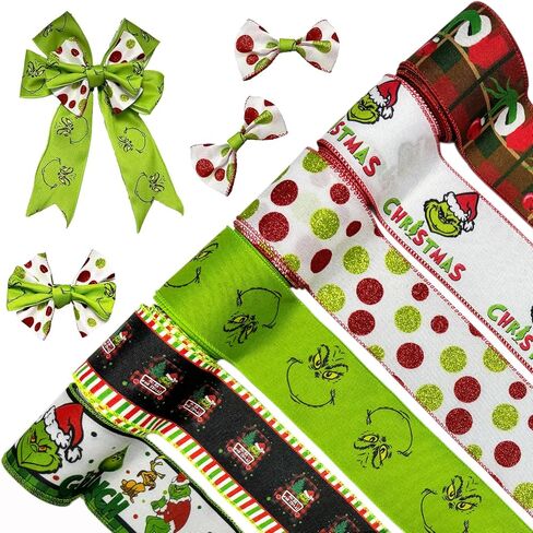 Buffalo Plaid Ribbons 3 Rolls 18 Yards Christmas Black and White Buffalo Checkered Ribbon Burlap Wired Edge Gingham Fabric Craft for DIY Bows Wrapping Wreath Xmas Tree Decoration in Kuwait