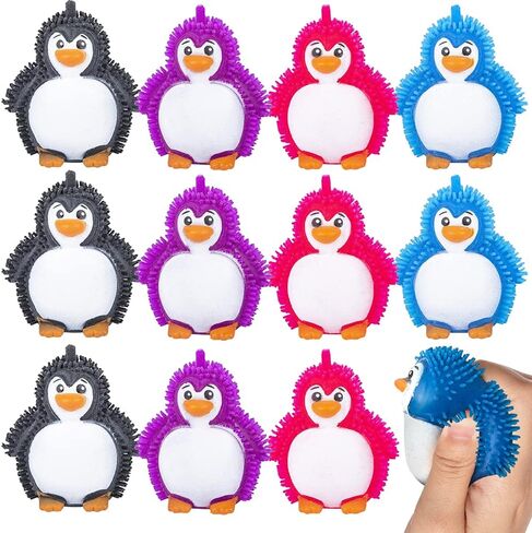 ArtCreativity Puffer Penguins, Set of 12, Fidget Toys for Kids with Soft Rubbery Spikes, Stress Relief Toys in Assorted Colors, Party Favors, Goodie Bag Fillers for Boys and Girls in Saudi Arabia