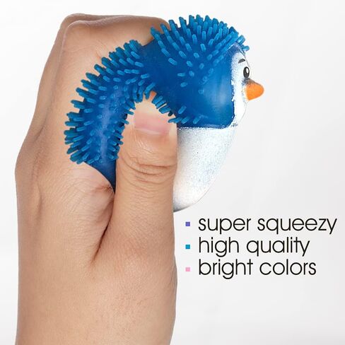 ArtCreativity Puffer Penguins, Set of 12, Fidget Toys for Kids with Soft Rubbery Spikes, Stress Relief Toys in Assorted Colors, Party Favors, Goodie Bag Fillers for Boys and Girls in Saudi Arabia