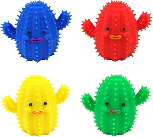 4 قطع من كرات الضغط على شكل صبار ألعاب سكويشيز فيدجيت كرات وردي أخضر أزرق أحمر سكويشيز ألعاب كروية لتخفيف التوتر للبالغين والأطفال وتخفيف القلق والكرات الحسية الضغط على الكرة in Kuwait