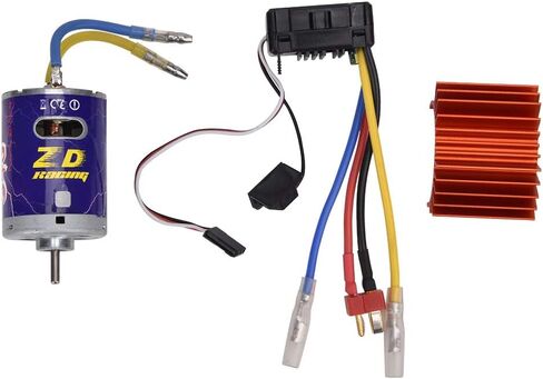 Brush Power Set, Durable 540 Brushed Motor with Cooling Fin + 45A Brushed ESC Set for 1/10 RC Buggy Truggy Truck(Orange) Model Car Accessories in Saudi Arabia
