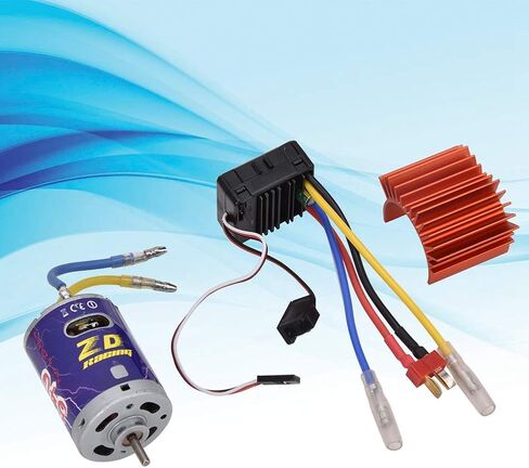 Brush Power Set, Durable 540 Brushed Motor with Cooling Fin + 45A Brushed ESC Set for 1/10 RC Buggy Truggy Truck(Orange) Model Car Accessories in Saudi Arabia