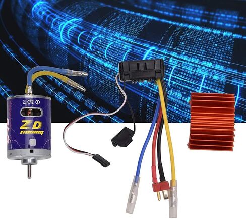 Brush Power Set, Durable 540 Brushed Motor with Cooling Fin + 45A Brushed ESC Set for 1/10 RC Buggy Truggy Truck(Orange) Model Car Accessories in Saudi Arabia