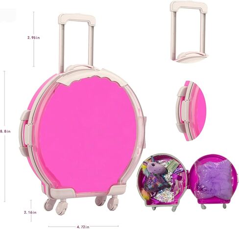 15 قطعة من ملابس وإكسسوارات الدمى للفتيات مقاس 18 بوصة - حقيبة سفر كبيرة وحقيبة سفر ونظارات شمسية لدمية يونيكورن وقلادة جواز السفر ومجموعة لعب للسفر تناسب إكسسوارات الدمى من جيلنا (النمط 3) in Kuwait