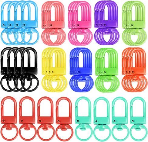 فانسونتا 60 قطعة من مشابك لوبستر معدنية ملونة، خطافات حبال دوارة لقلادة الدمى الصغيرة، اكسسوارات يمكنك صنعها بنفسك لسلاسل المفاتيح (12 لون) in Kuwait