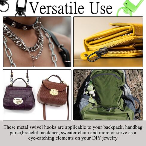 فانسونتا 60 قطعة من مشابك لوبستر معدنية ملونة، خطافات حبال دوارة لقلادة الدمى الصغيرة، اكسسوارات يمكنك صنعها بنفسك لسلاسل المفاتيح (12 لون) in Kuwait