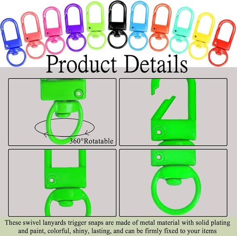 فانسونتا 60 قطعة من مشابك لوبستر معدنية ملونة، خطافات حبال دوارة لقلادة الدمى الصغيرة، اكسسوارات يمكنك صنعها بنفسك لسلاسل المفاتيح (12 لون) in Kuwait