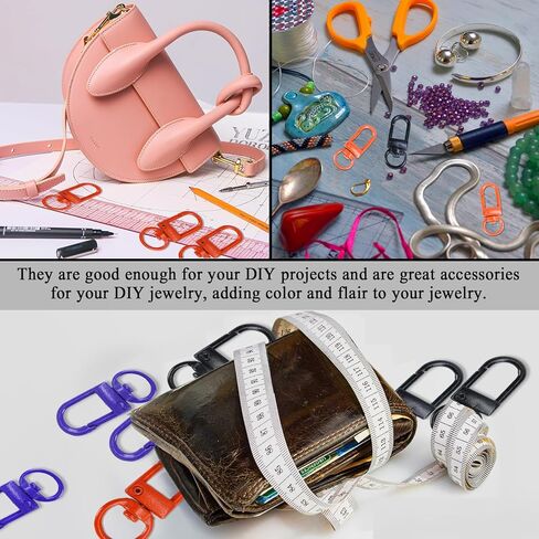 فانسونتا 60 قطعة من مشابك لوبستر معدنية ملونة، خطافات حبال دوارة لقلادة الدمى الصغيرة، اكسسوارات يمكنك صنعها بنفسك لسلاسل المفاتيح (12 لون) in Kuwait