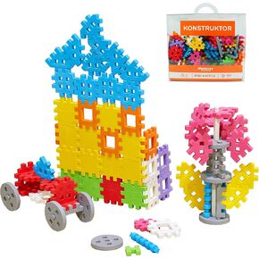 Mario-Inex Mini Waffle Block Construction Playset for Kids- 140 Rainbow Interlocking Puzzle Pieces- Mom’s Choice Award Winner-STEM STEAM Building Montessori Toys for Boys and Girls 3+ in Saudi Arabia