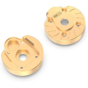 COOWOO Brass RC Portal Covers, 5.92oz Front Rear Outer Portal Covers Upgrade Parts for 1/10 SCX10 III or Capra UTB10 RC Trucks - 44mm Diameter, Set of 2(Golden)