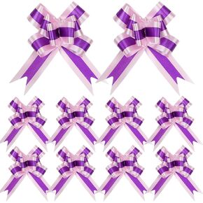 10 Pieces Pull Bow for Gift Wrapping Bows, Pull Bows Ribbons for Gift Baskets Gift Bows, 5.5 Inch