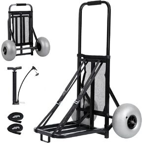 عربة شاطئ توريكسون بعجلات بالونية، مع إطارات بالون من البولي يوريثان اللدن بالحرارة مقاس 10 بوصة، عربة شاطئ ذات عجلات كبيرة، سيارة رملية قابلة للطي بسعة 200 رطل، عربة شاطئية بعجلات كبيرة للرمل in Kuwait