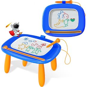 Kikidex Magnetic Drawing Board, Toddler Girl Toys for 1-2 Year Old, Doodle Board Pad Learning and Educational Toys for 1 2 3 Year Old Baby Kids Birthday Gift(Light Blue)