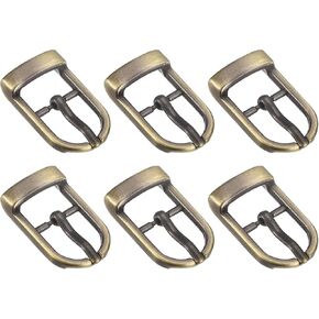 uxcell Metal Roller Buckle, 6Pcs Single Prong Belt Buckle Oval Center Bar Buckles for DIY Leather