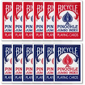 1 Dozen Pinochle Poker Playing Cards - 6 Blue & 6 Red Decks!