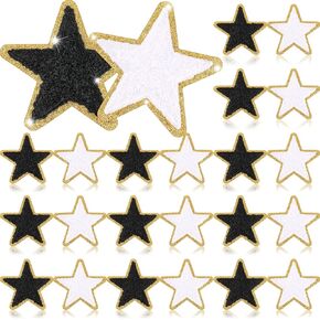 Jexine 32 Pieces Chenille Star Patches Self Adhesive Small Star Fabric Stickers Patches DIY Sewing Stars Embroidered Appliques for Christmas Clothes Clothing, 2.36 Inch(Multicolor)