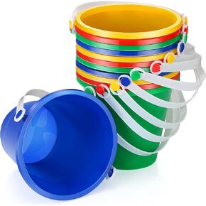 12 Pieces 5 Inch Beach Pails Sand Buckets for Boys and Girls Beach and Sand Toys at The Beach Use for Sand Molds at The Sandbox Summer Beach Party Supplies, 4 Colors in Kuwait