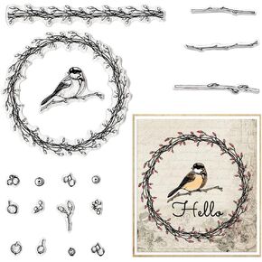Spring Dragonfly Background Clear Stamps for Card Making and Journaling, Flowers Leaves Silicone Stamps Flying Insects Rubber Stamps for Scrapbooking DIY Cards Album Crafts Supplies in Kuwait