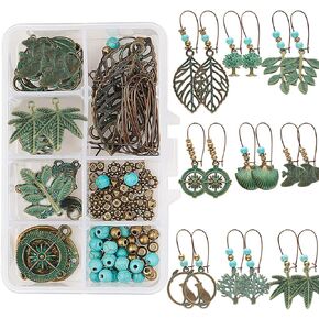 SUNNYCLUE 1 Box DIY 10 Pairs Bohemian Turquoise Vintage Dangle Earrings Making Starter Kit Retro Boho Drop Dangle Earrings Supplies Moon Sun Heart Charms for Adults Beginners Jewellery Making in Kuwait