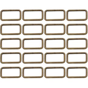 BIKICOCO Metal Rectangle Ring Buckles Square Strap Webbing Belt Rings for Bag Purse Non Welded 1-1/2 x 3/4 Inch