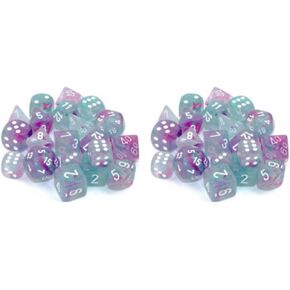 مجموعة نرد Chessex متعدد السطوح: سديم نجمي - الوستارية باللون الأبيض (7)