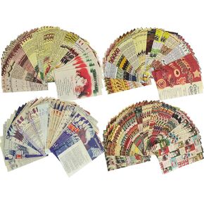 200 قطعة من مستلزمات سجل القصاصات الورقية لعيد الميلاد العتيق لمجلات الرصاصات ومجلة غير المرغوب فيها ديكور الغرفة جدار الفن الكولاج DIY ألبوم الحرف اليدوية إطارات الصور المنزلية in Kuwait